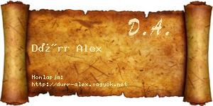 Dürr Alex névjegykártya